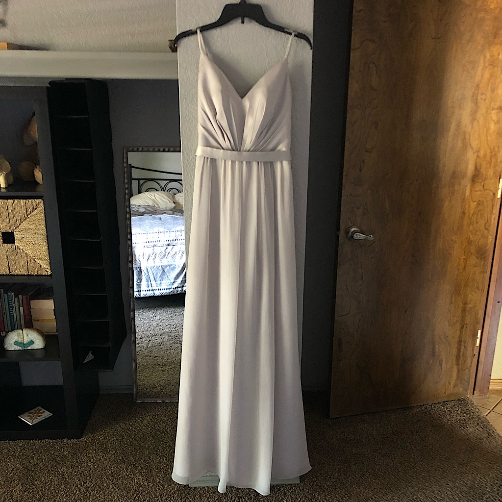 Vera Wang White David’s Bridal Bridesmaid Dress In Silver Size 4